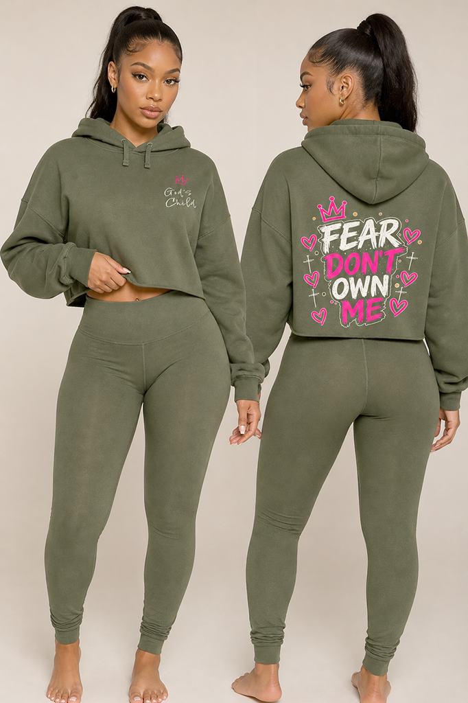 Cropped Fleece Hoodie